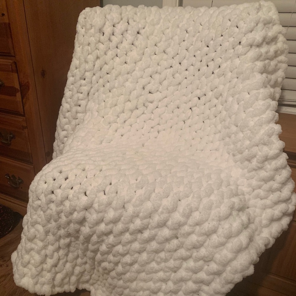 Chunky blanket- chenille (bright white)